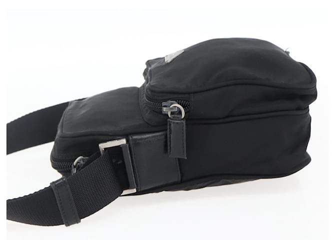 Borsa a Spalla PRADA Nylon Argento Nero Auth 172170 - vista 4