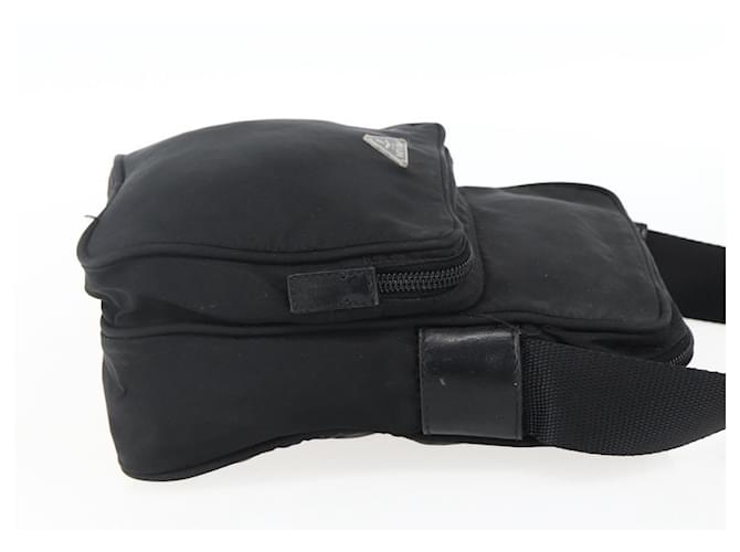Borsa a Spalla PRADA Nylon Argento Nero Auth 172170 - vista 5