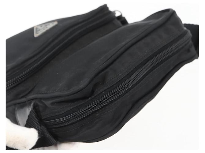 Borsa a Spalla PRADA Nylon Argento Nero Auth 172170 - vista 6