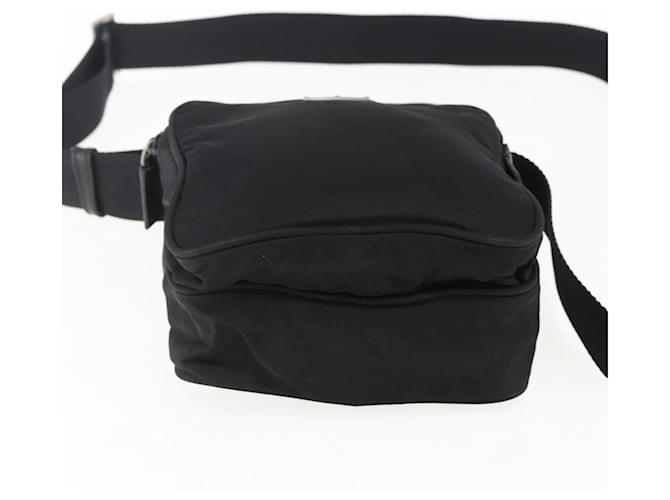 Borsa a Spalla PRADA Nylon Argento Nero Auth 172170 - vista 9
