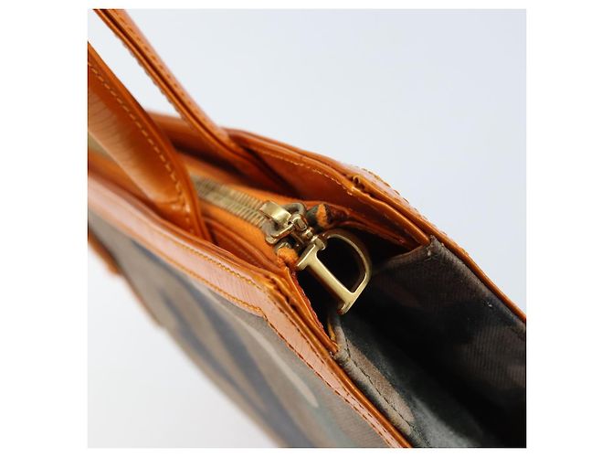 Borsa a mano Christian Dior in tela verde oro Auth 170666V D'oro - vista 14