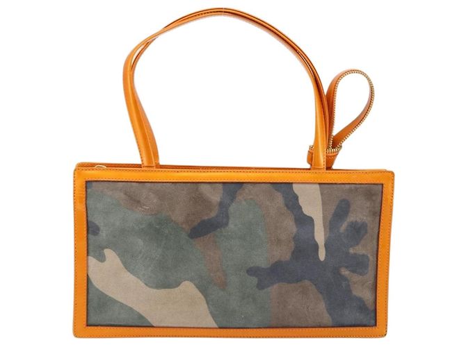 Borsa a mano Christian Dior in tela verde oro Auth 170666V D'oro - vista 3