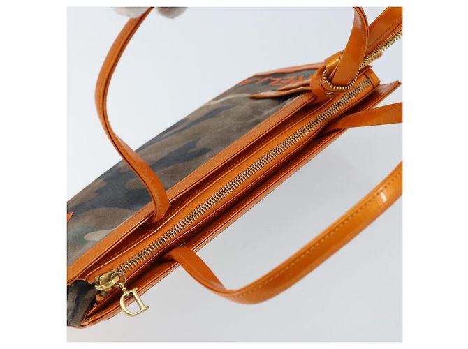 Borsa a mano Christian Dior in tela verde oro Auth 170666V D'oro - vista 6