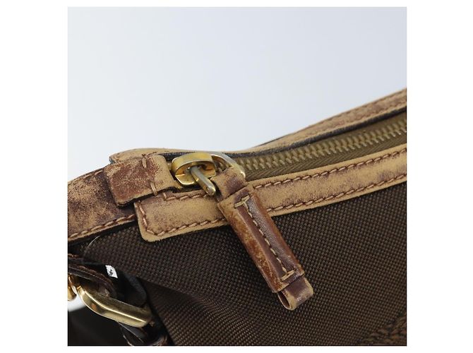 Borsa a Spalla PRADA in Tela Marrone Oro Auth 172166 D'oro - vista 15