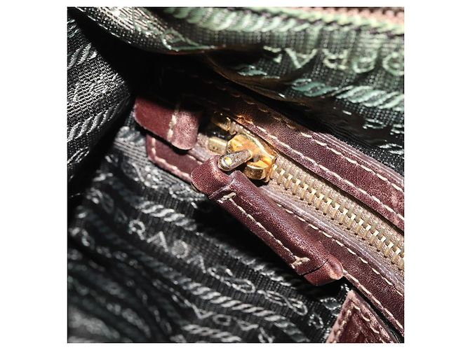 Borsa a Spalla PRADA in Tela Marrone Oro Auth 172166 D'oro - vista 20