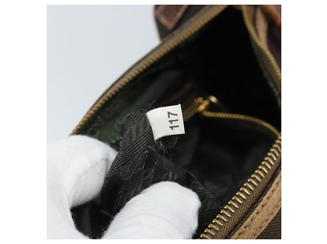 Borsa a Spalla PRADA in Tela Marrone Oro Auth 172166 D'oro - vista 22