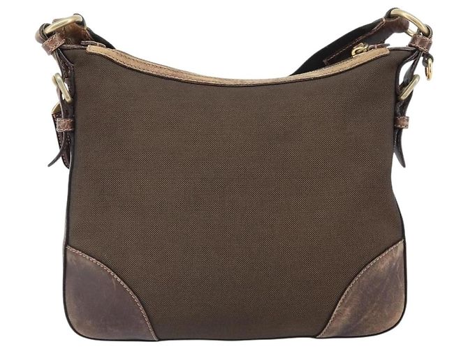 Borsa a Spalla PRADA in Tela Marrone Oro Auth 172166 D'oro - vista 3