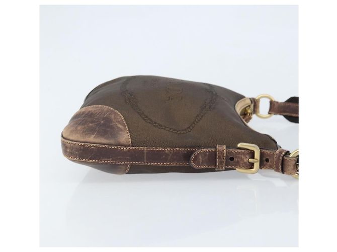 Borsa a Spalla PRADA in Tela Marrone Oro Auth 172166 D'oro - vista 4