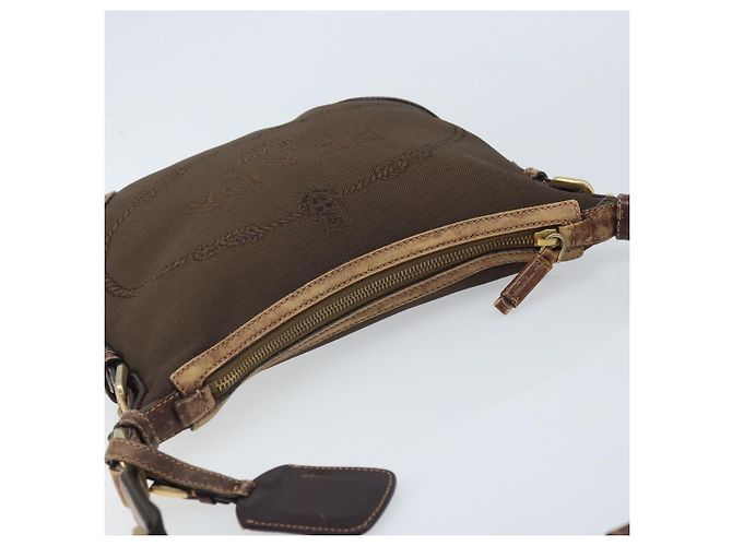 Borsa a Spalla PRADA in Tela Marrone Oro Auth 172166 D'oro - vista 6