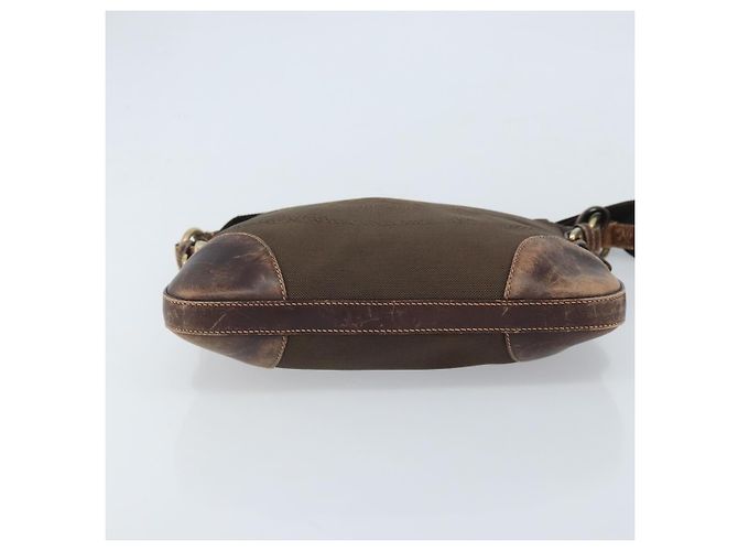 Borsa a Spalla PRADA in Tela Marrone Oro Auth 172166 D'oro - vista 9
