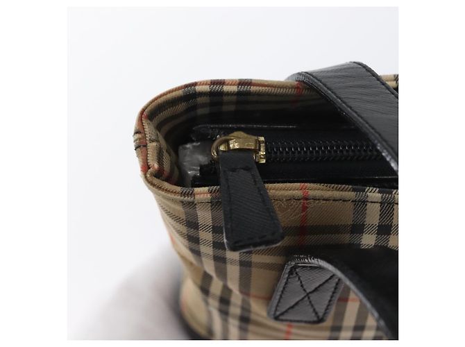 BURBERRY Nova Check Handtasche aus Canvas in Beige mit Gold, Auth bs33397 - Ansicht 15