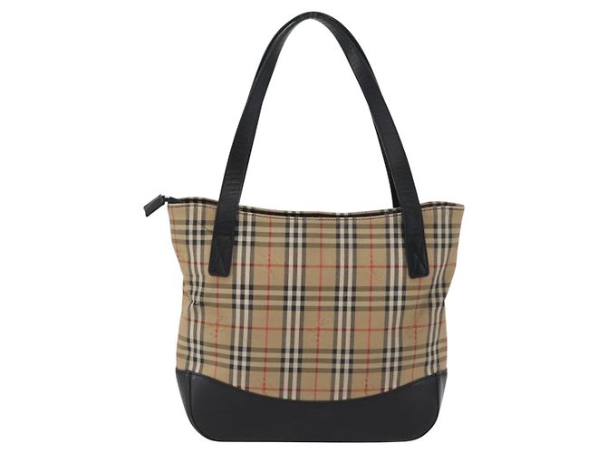 BURBERRY Nova Check Handtasche aus Canvas in Beige mit Gold, Auth bs33397 - Ansicht 3