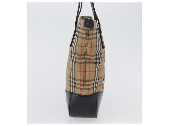 BURBERRY Nova Check Handtasche aus Canvas in Beige mit Gold, Auth bs33397 - Ansicht 4