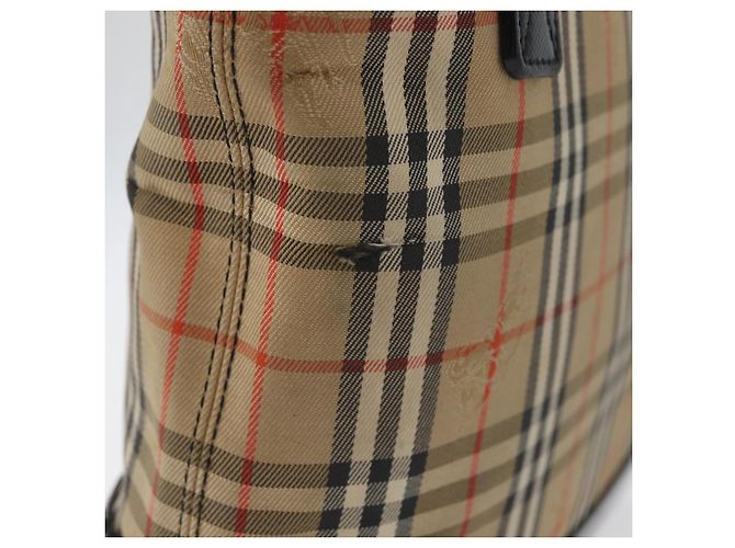 BURBERRY Nova Check Handtasche aus Canvas in Beige mit Gold, Auth bs33397 - Ansicht 6