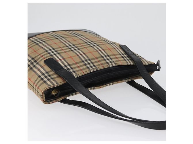 BURBERRY Nova Check Handtasche aus Canvas in Beige mit Gold, Auth bs33397 - Ansicht 7