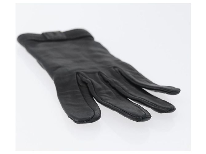 Hermès HERMES Handschuhe aus schwarzem Leder Auth bs33528 - Ansicht 16