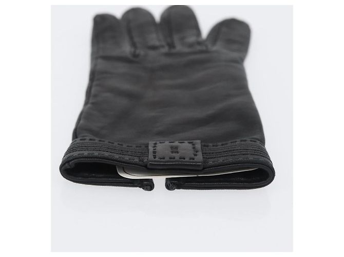 Hermès HERMES Handschuhe aus schwarzem Leder Auth bs33528 - Ansicht 17