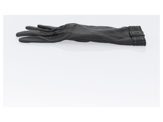 Hermès HERMES Handschuhe aus schwarzem Leder Auth bs33528 - Ansicht 4