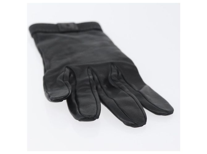 Hermès HERMES Handschuhe aus schwarzem Leder Auth bs33528 - Ansicht 6
