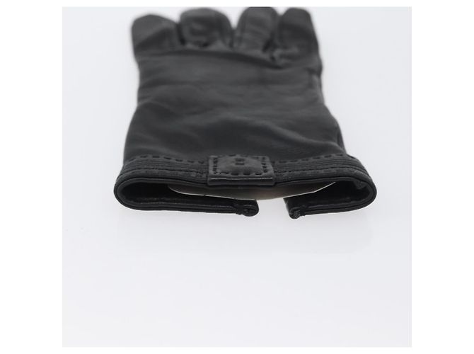 Hermès HERMES Handschuhe aus schwarzem Leder Auth bs33528 - Ansicht 7