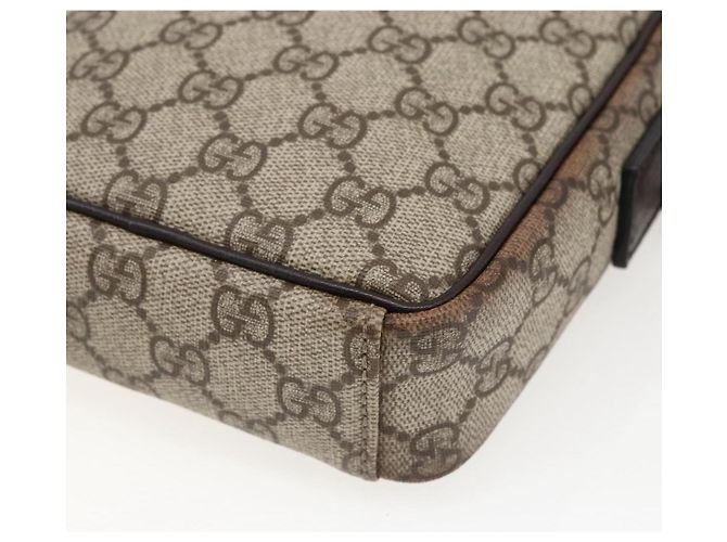 Borsa a spalla GG Supreme in PVC beige e argento di GUCCI 122754 Auth ep13334 - vista 10
