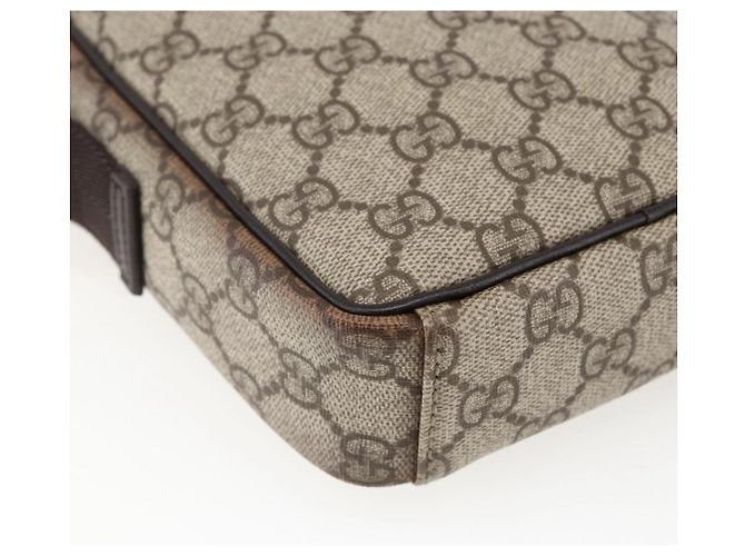 Borsa a spalla GG Supreme in PVC beige e argento di GUCCI 122754 Auth ep13334 - vista 11