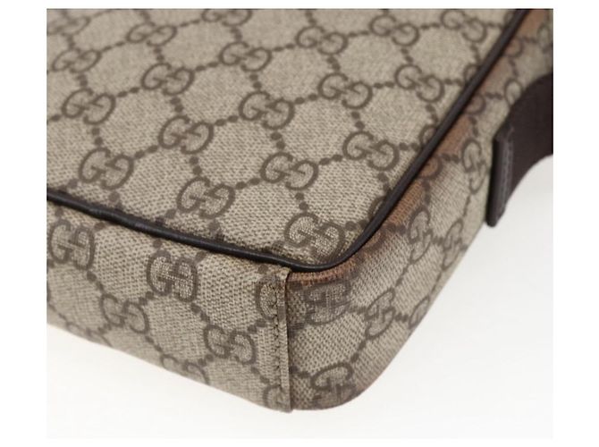Borsa a spalla GG Supreme in PVC beige e argento di GUCCI 122754 Auth ep13334 - vista 12