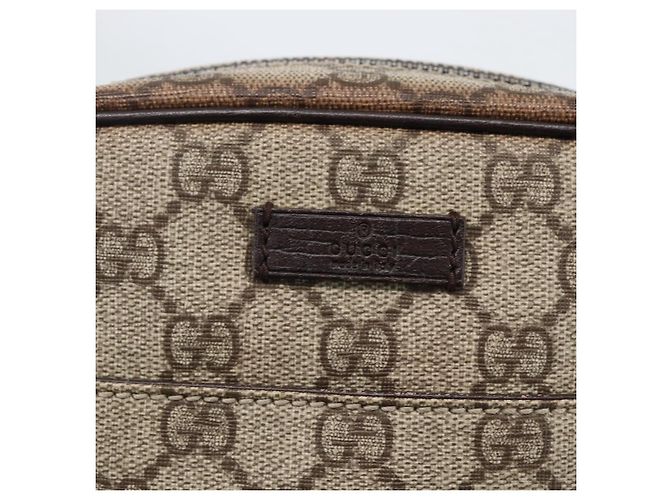Borsa a spalla GG Supreme in PVC beige e argento di GUCCI 122754 Auth ep13334 - vista 14