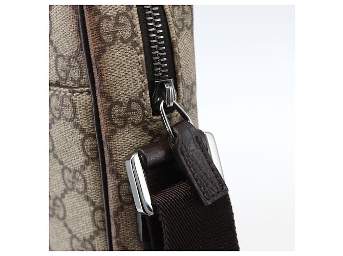 Borsa a spalla GG Supreme in PVC beige e argento di GUCCI 122754 Auth ep13334 - vista 15