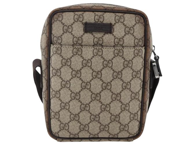 Borsa a spalla GG Supreme in PVC beige e argento di GUCCI 122754 Auth ep13334 - vista 2