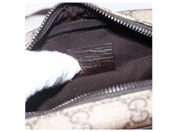 Borsa a spalla GG Supreme in PVC beige e argento di GUCCI 122754 Auth ep13334 - vista 22