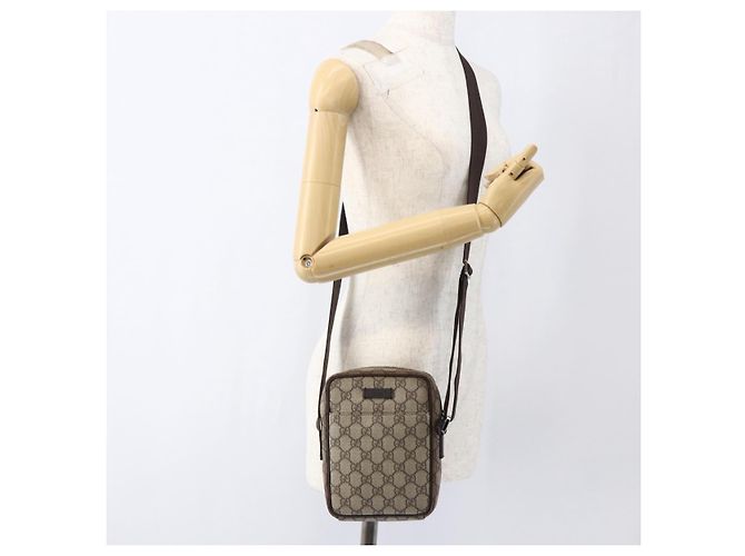 Borsa a spalla GG Supreme in PVC beige e argento di GUCCI 122754 Auth ep13334 - vista 23