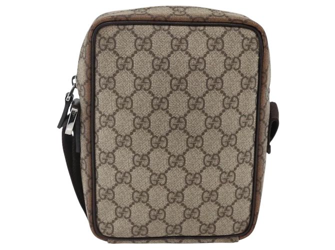 Borsa a spalla GG Supreme in PVC beige e argento di GUCCI 122754 Auth ep13334 - vista 3