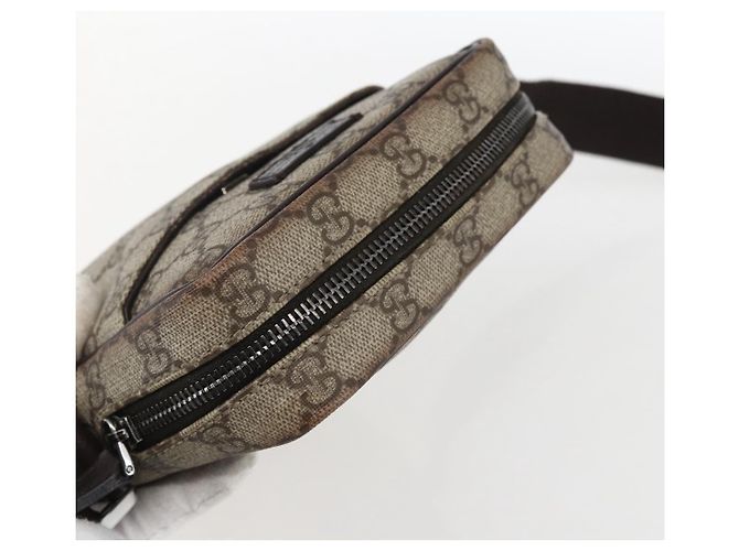 Borsa a spalla GG Supreme in PVC beige e argento di GUCCI 122754 Auth ep13334 - vista 6