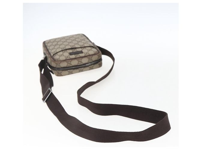 Borsa a spalla GG Supreme in PVC beige e argento di GUCCI 122754 Auth ep13334 - vista 7