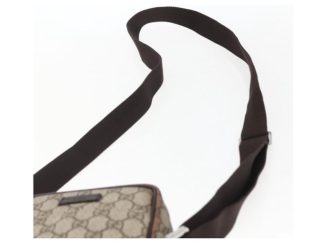 Borsa a spalla GG Supreme in PVC beige e argento di GUCCI 122754 Auth ep13334 - vista 8