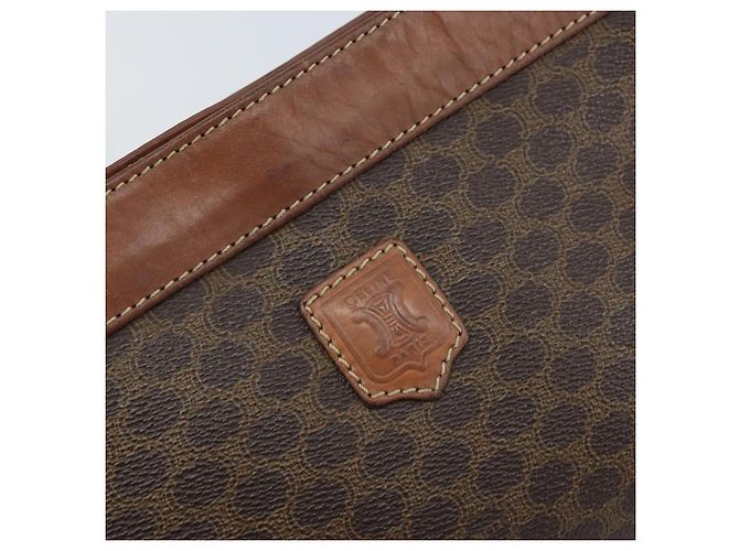 Céline Borsa a Spalla in Tela Macadam CELINE in Pelle PVC Marrone Oro Auth ep13480 D'oro - vista 14