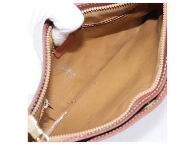 Céline Borsa a Spalla in Tela Macadam CELINE in Pelle PVC Marrone Oro Auth ep13480 D'oro - vista 17