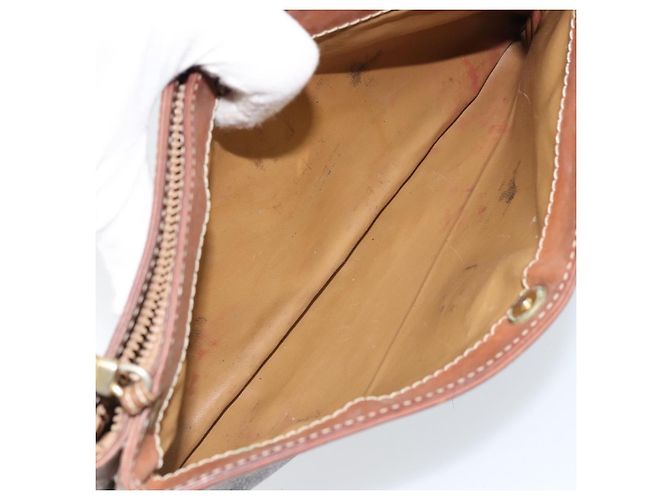 Céline Borsa a Spalla in Tela Macadam CELINE in Pelle PVC Marrone Oro Auth ep13480 D'oro - vista 22