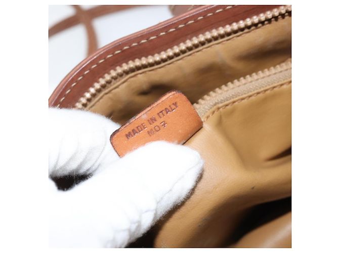 Céline Borsa a Spalla in Tela Macadam CELINE in Pelle PVC Marrone Oro Auth ep13480 D'oro - vista 23