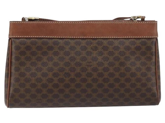 Céline Borsa a Spalla in Tela Macadam CELINE in Pelle PVC Marrone Oro Auth ep13480 D'oro - vista 3