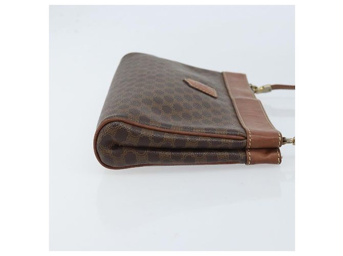 Céline Borsa a Spalla in Tela Macadam CELINE in Pelle PVC Marrone Oro Auth ep13480 D'oro - vista 4