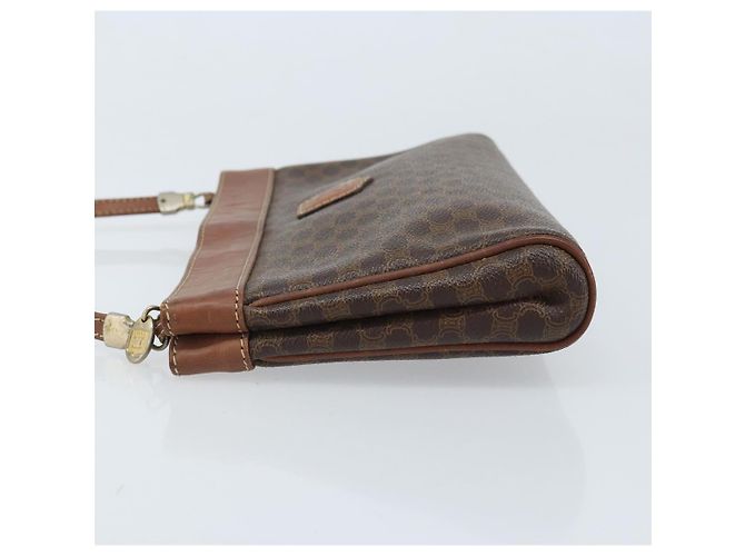 Céline Borsa a Spalla in Tela Macadam CELINE in Pelle PVC Marrone Oro Auth ep13480 D'oro - vista 5