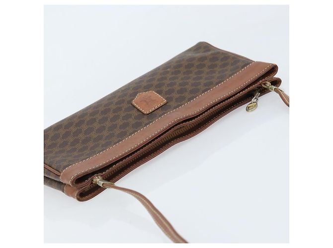 Céline Borsa a Spalla in Tela Macadam CELINE in Pelle PVC Marrone Oro Auth ep13480 D'oro - vista 6