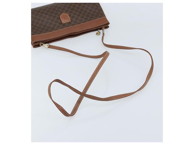 Céline Borsa a Spalla in Tela Macadam CELINE in Pelle PVC Marrone Oro Auth ep13480 D'oro - vista 7