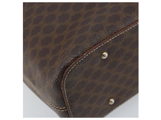 Céline Sac à épaule en toile Macadam CELINE en cuir PVC marron doré Auth ep13438 - vue 11