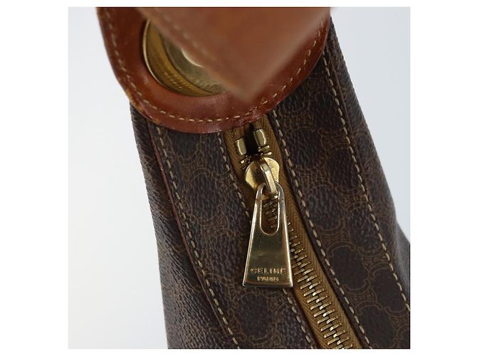 Céline Sac à épaule en toile Macadam CELINE en cuir PVC marron doré Auth ep13438 - vue 15