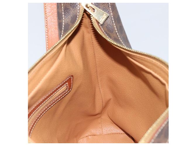 Céline Sac à épaule en toile Macadam CELINE en cuir PVC marron doré Auth ep13438 - vue 18