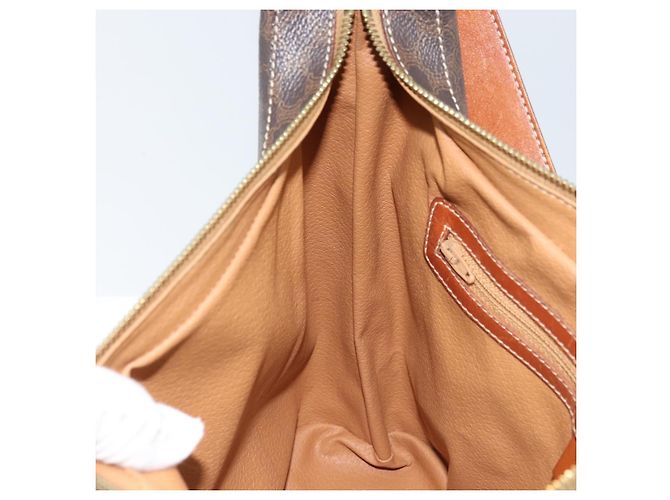 Céline Sac à épaule en toile Macadam CELINE en cuir PVC marron doré Auth ep13438 - vue 19