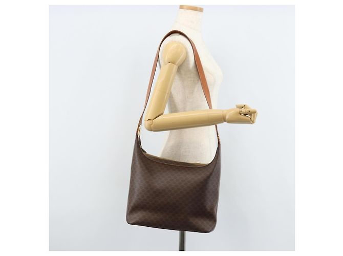 Céline Sac à épaule en toile Macadam CELINE en cuir PVC marron doré Auth ep13438 - vue 23